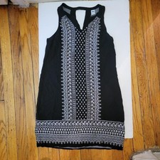 Old Navy Black/White Geometric Print Mini Dress Vacation Beach Boho Western