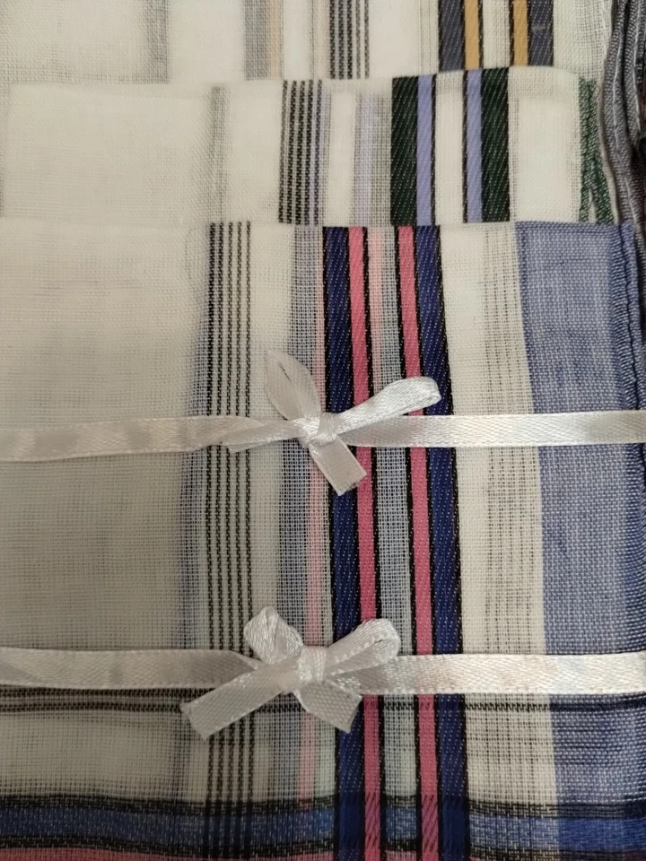 12 Mens Handkerchiefs Hankies Hanky Cloths Blend 13" by 12.5" Una Dozen M225 - Image 2 of 3