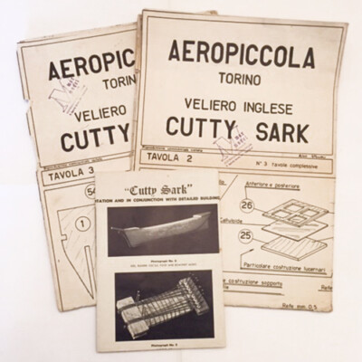 Tafeln 2-3 Aeropiccola Modell Segelschiff Englisch Cutty Sark + Heft Mit 9 Fotos