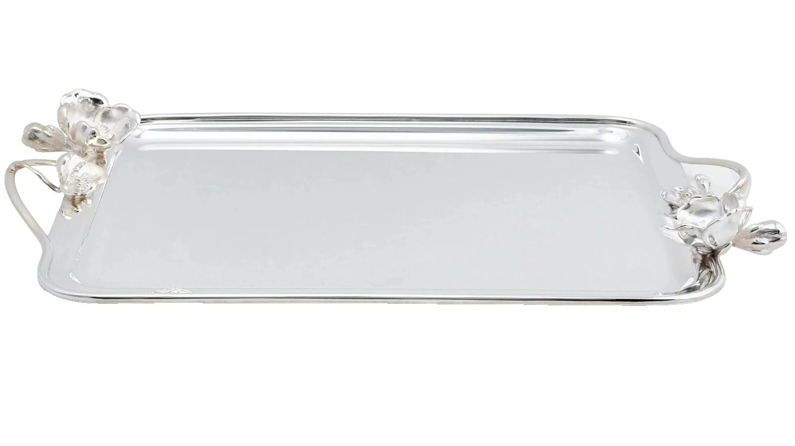 Folheado a Prata Bandejas Floral Bandejas para Servir