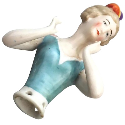 Eine gute antike europäische handbemalte Porzellanarme weg Half Doll um Anfang 20.Jh.