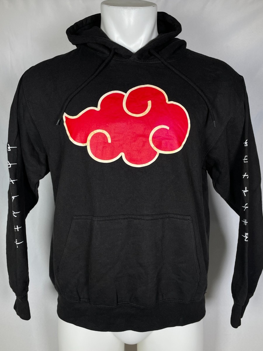 Naruto Shippuden Akatsuki Cloud Red Symbol Anime Hoodie Men's SMALL