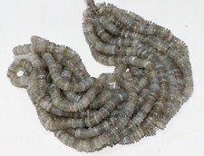 Natural Gray Moonstone Smooth Rondelle Heishi Beads 5-6mm 16 Inch Strand