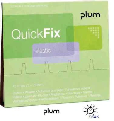 PLUM Pflasterstrips QuickFix L.72xB25mm Inhalt 45 Stück elastisch, atmungsaktiv