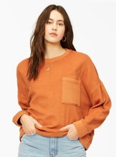 Billabong Ladies Bronze New Tides Boxy Crewneck Sweatshirt NWT Choose Size
