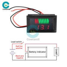 12V-72V Waterproof Car Motorcycle Battery Capacity Tester Indicator Voltmeter