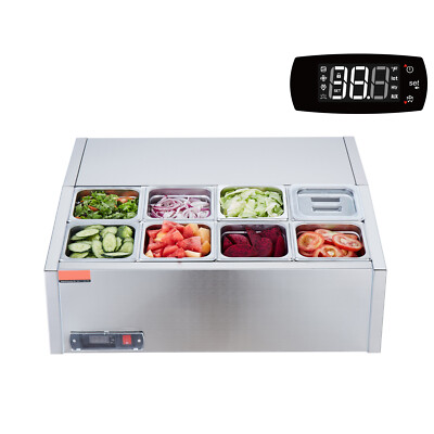 27.5'' Countertop Refrigerated Condiment Salad Pizza Prep Station Table 140 W ETL
