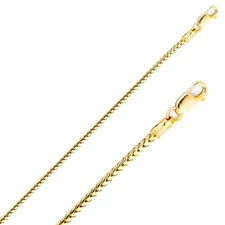 14K Real yellow Gold 1.6 mm Roundish Franco Chain - 8" - 24''