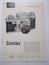 Zeiss Ikon Contax Camera User Manual Book Guide