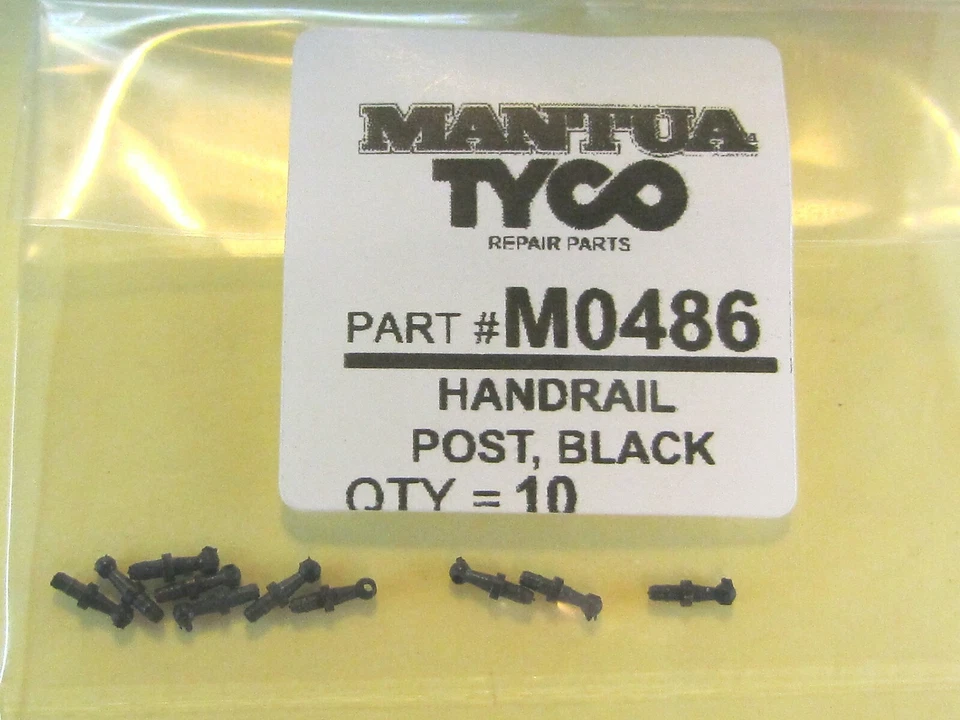 10 BLACK, M0486 HAND RAIL POST FOR MANTUA & TYCO RARE FACTORY ORIGINAL NEW PART - Image 2 of 3