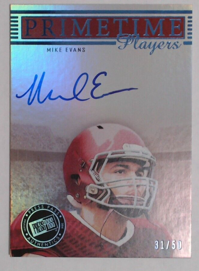 Mike Evans Panini Certified Potential Mirror Signatures #PME Blue