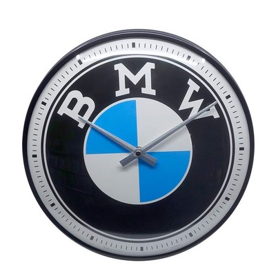 Nostalgic-Art - Retro Wall Kitchen Clock Ø 12'' Analog Metal Battery - BMW Logo