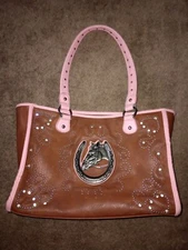 American Bling, Brown + Pink, Purse / Tote