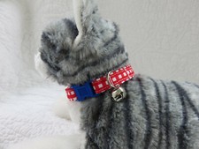 Cat Collar Custom Made Red Gingham