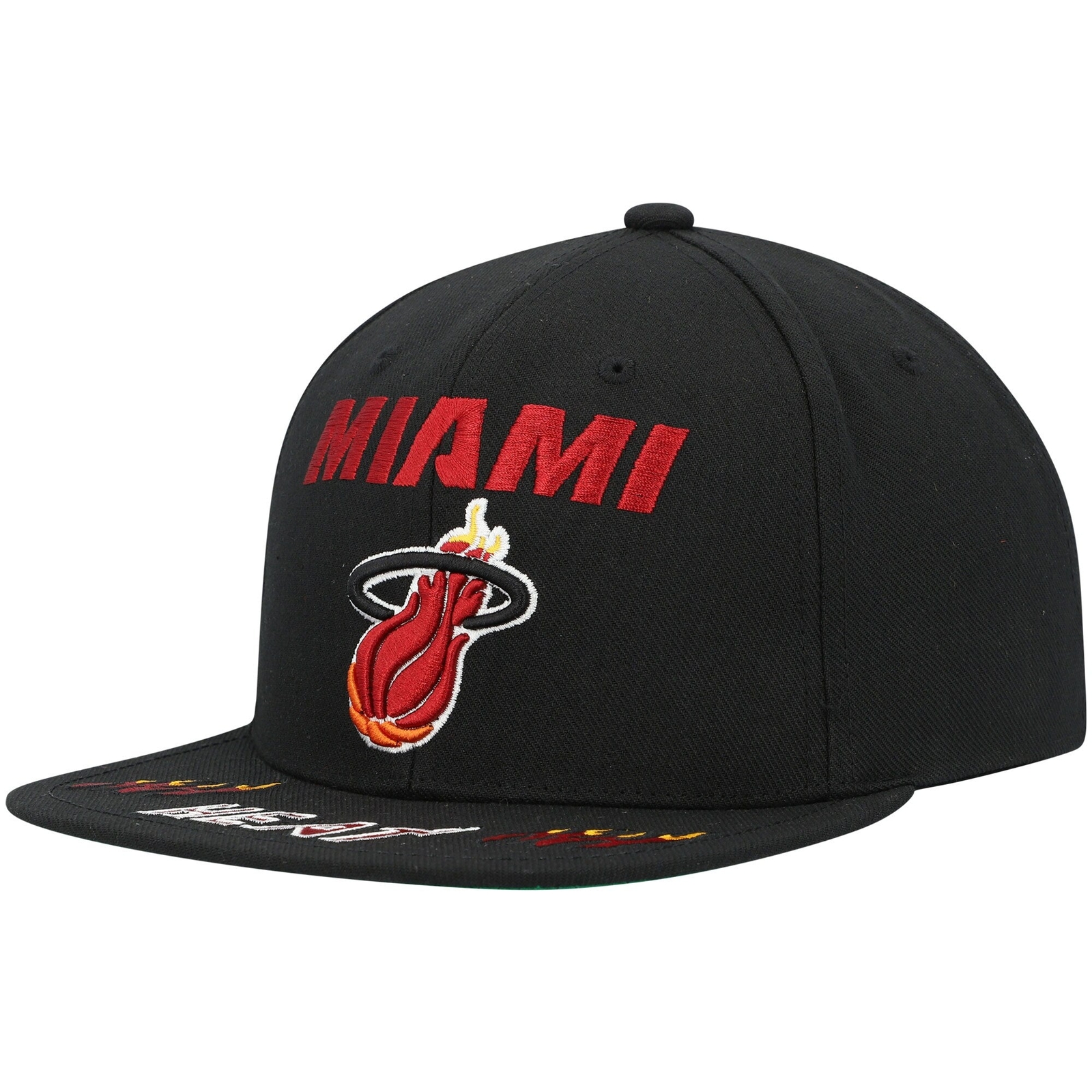 МУЖСКАЯ КЕПКА MITCHELL - NESS NBA С ФРОНТАЛЬНОЙ ЗАГРУЗКОЙ HWC HEAT - ЧЕРНЫЙ