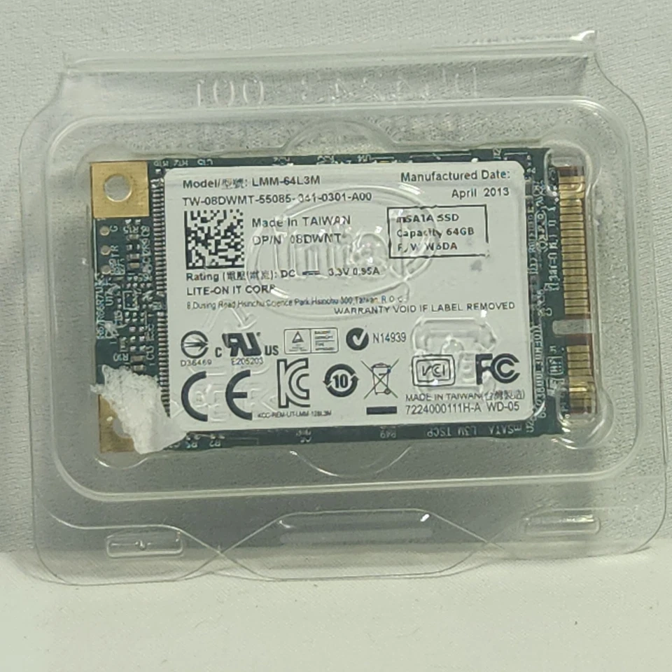 LITE-ON IT CORP LMM-64L3M PCIe mSATA SSD 64GB 1.8" 08DWNT - Image 2 of 2