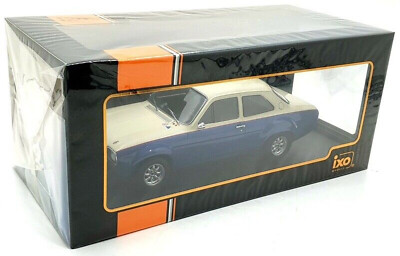 Ford Escort MK1 RS 1600 1974 – Blanche/bleue – Échelle 1/18 IXO
