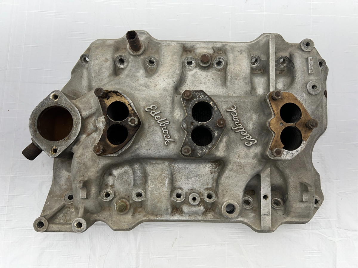 Edelbrock P600 318 Poly 3x2 Intake Manifold Stromberg 97 Carbs