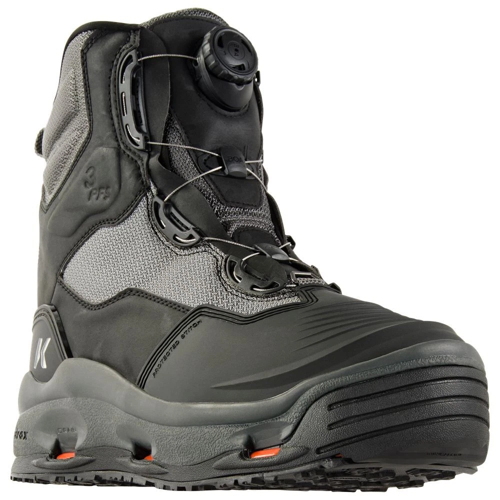 FB4710-10 DarkHorse Felt/Kling-On Soles Wading Boots for Men - Black/Gun