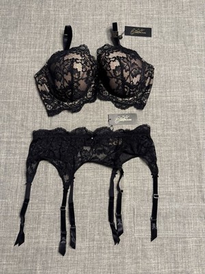 Dita Von Teese Lingerie Set NEW NEVER WORN Bra and Garter Belt Black ￼
