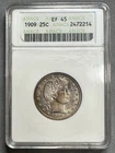 1909    BARBER QUARTER   ANACS  EF45