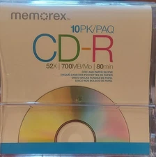 New Sealed Memorex 10pk Cd-r 52x 700mb 80 Min 10 Pack Discs Disks