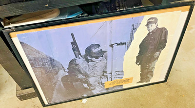 Eazy-E, Rare 1990 poster from Ruthless Records,  black-and-white, Compton hat