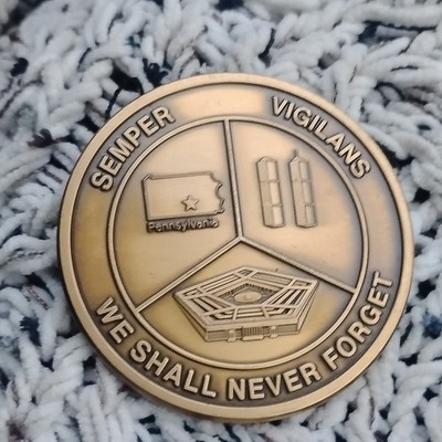 September 11 2001 Commemorative Challenge Coin Twin Towers Firefighter Memorial