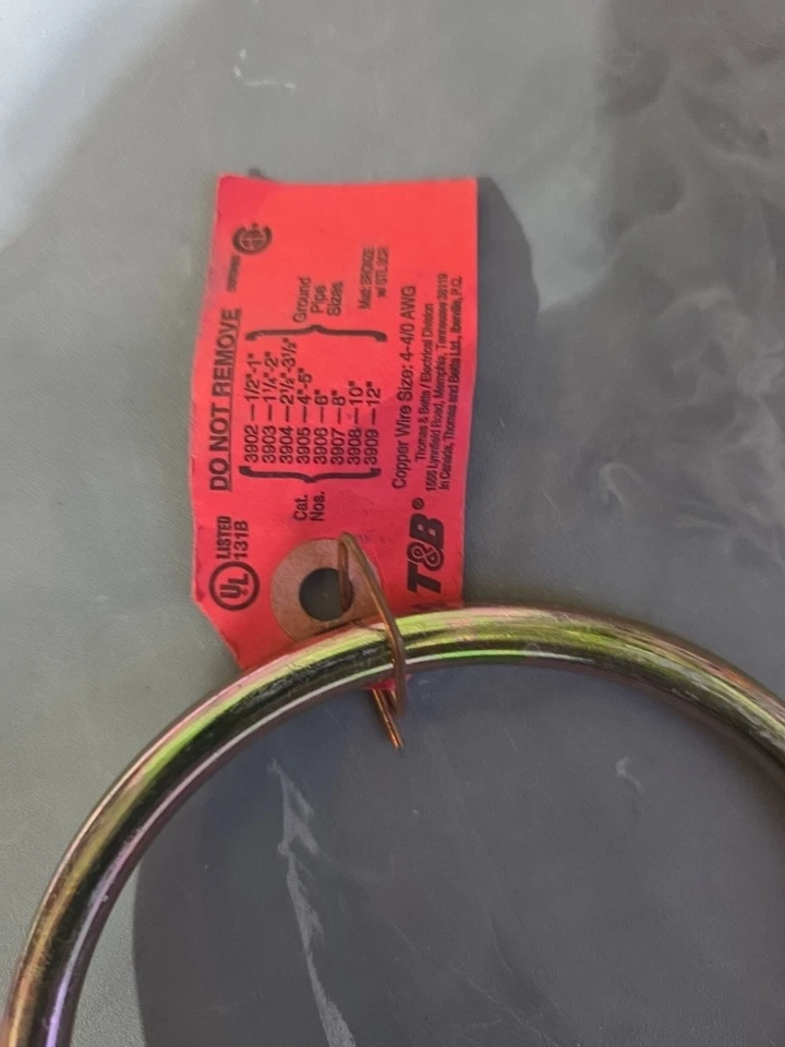 3904 THOMAS & BETTS NUEVO OTRO #4 - 4/0 -AWG TUBO DE AGUA ABRAZADERA DE TIERRA NUEVO OTRO Foto 2 de 4