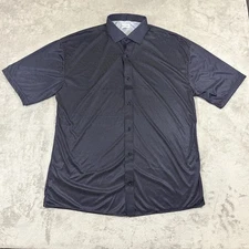 Collars & Co Shirt Men’s 2XL Quattro Flex Button Down Midnight Micro Dot Navy