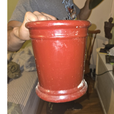 Medium Red Ceramic Round Flower Pot for Succulent, Herbs, Flowers