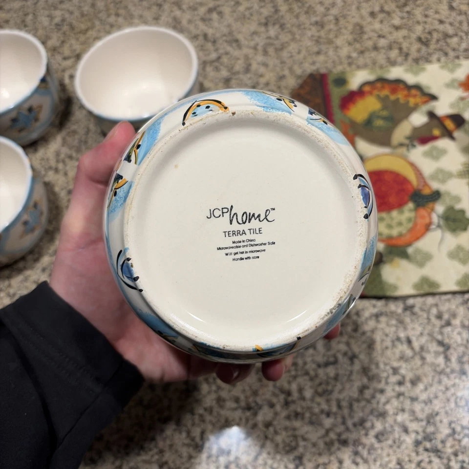 Juego de 4 azulejos de cerámica vintage JC Penny Terra Foto 2 de 4