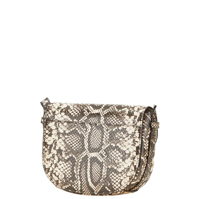Michael Kors Leather Brown Python Embossed MK Log… - image 2