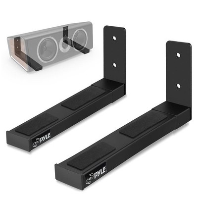 Pyle Universal Wall Mount Sound Bar Speaker Brackets, Center Channel Speaker