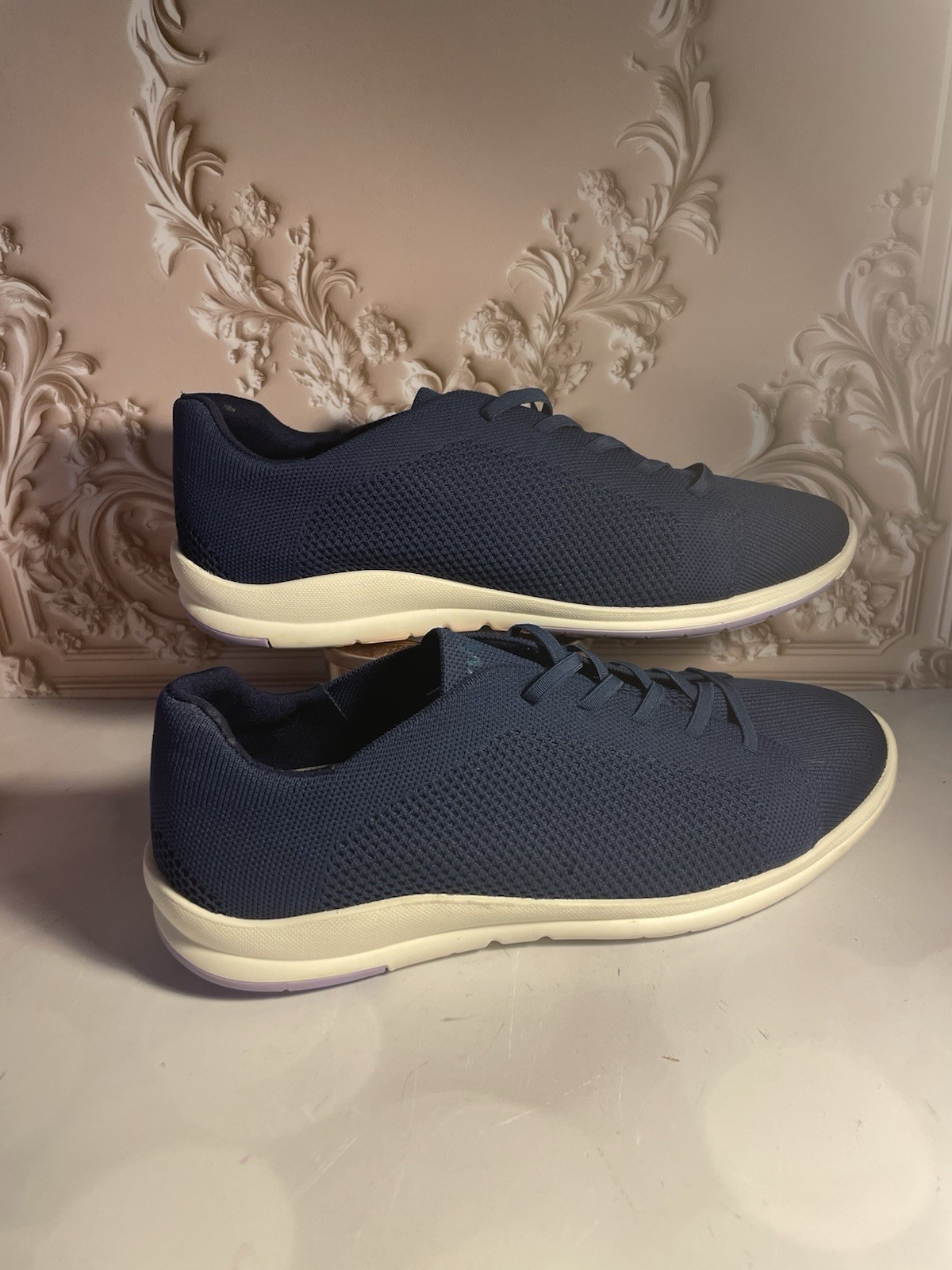 SAOLA Scarpe Cosyfeet da uomo taglia 11 blu attivo in maglia usate in ottime condizioni