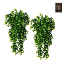 2pcs Artificial Hanging Plants Fake Hanging Plant Faux Eucalyptus Leaf Greene...