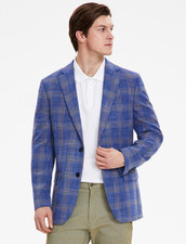 Tommy Hilfiger Men Modern Fit Check Sport Coat Blue/Brown Size 36S