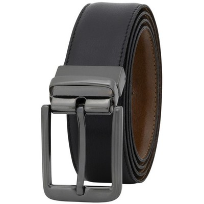 LINDENMANN Wendegürtel Herren 32 mm Schwarz Cognac Echtleder