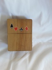 Holzbox mit Deckel Vintage, für Spielkarten, H 11, B 5, L 8,5