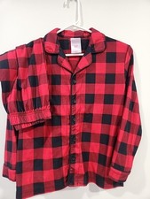 Wondershop Kids Red Black Buffalo Check 2 Pc Long Sleeve Pajama Set Sz 10 Christ