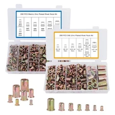 Rivet Nut Tool Kit, 400pcs SAE & Metric Assortment 400PCS 