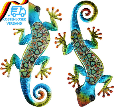 HONGLAND Metall-Gecko-Wanddekoration, Wandbild Metall,Eidechse, Wanddeko Outdoor