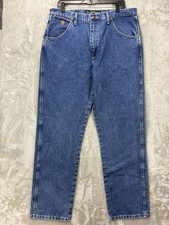 Wrangler George Strait Jeans Mens 36x32 Blue Medium Wash Cowboy Cut Straight