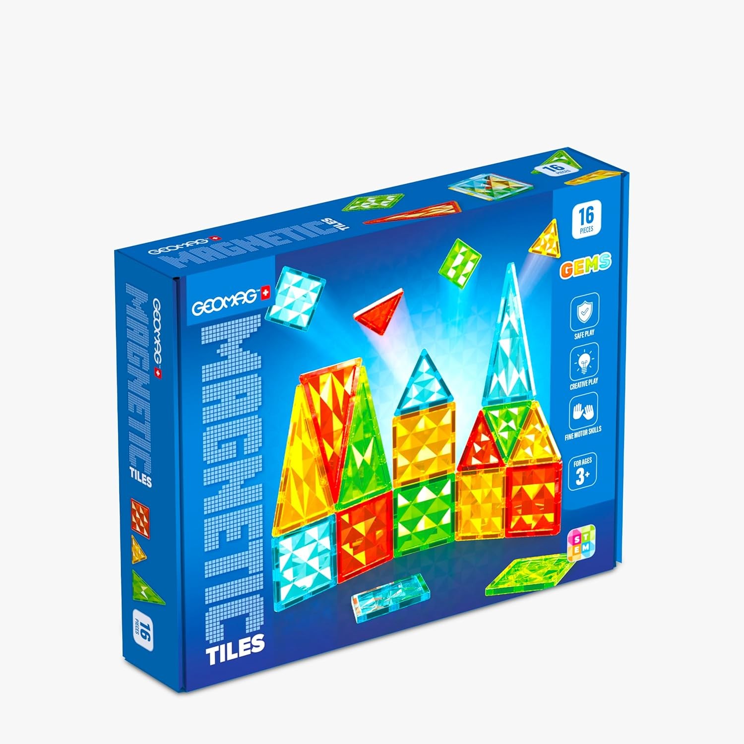 Geomag Magnetic Tiles Gems 16pz - Immagine 3