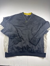 Vintage Nike Center Swoosh Pullover Windbreaker Jacket XXL Navy Yellow 90s Y2K