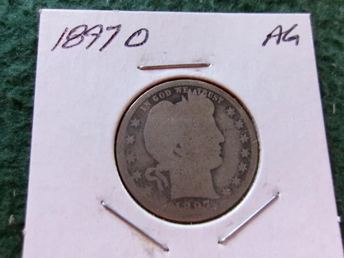 1897-O .90% Silver Barber Quarter, AG circulated condition, Free Shipping!
