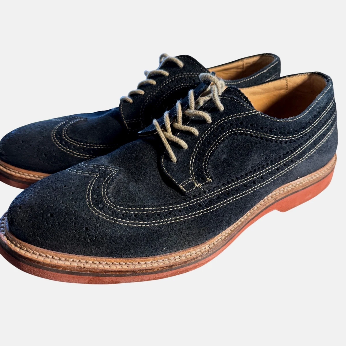 Suede Blue Wingtip Dress Shoes for Men for sale | eBay
