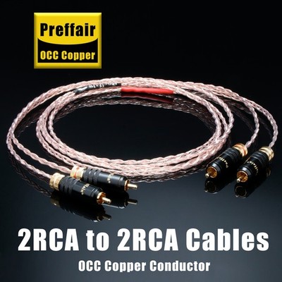 Preffair OCC Copper HIFI RCA Signal Interconnect Cable Gold Plated RCA Plug