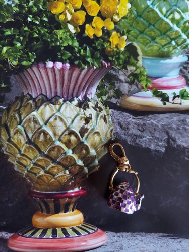 MacKenzie-Childs Tea Kettle Charm Plum