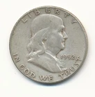 1952 S FRANKLIN SILVER HALF DOLLAR